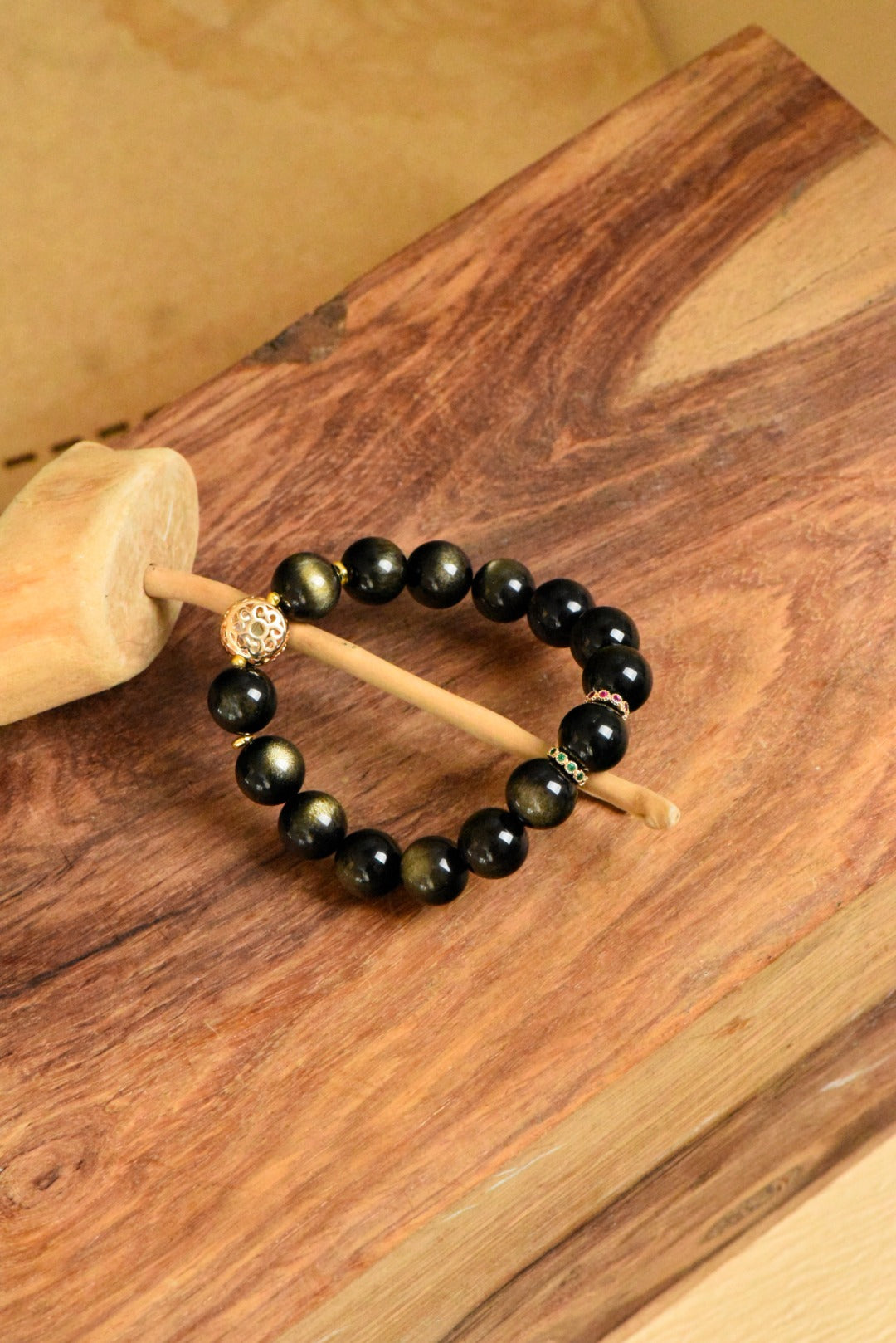 ▫️▪️ Obsidian Aquamarine Bracelet (Men)